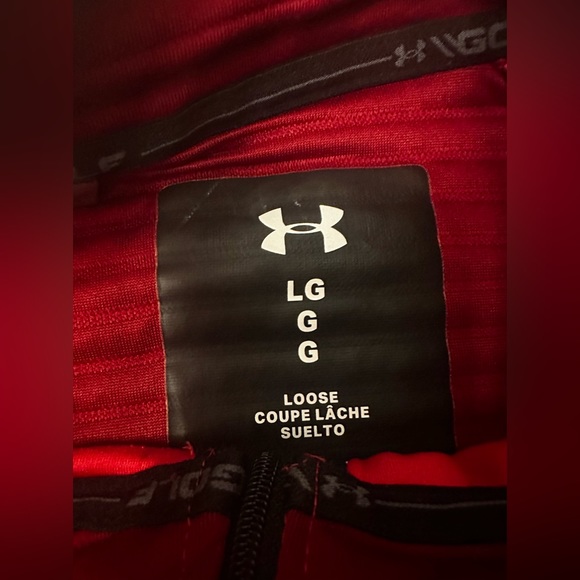 Under Armour Golf Mens red 1/4 zip pullover. Size large - Picture 2 of 4